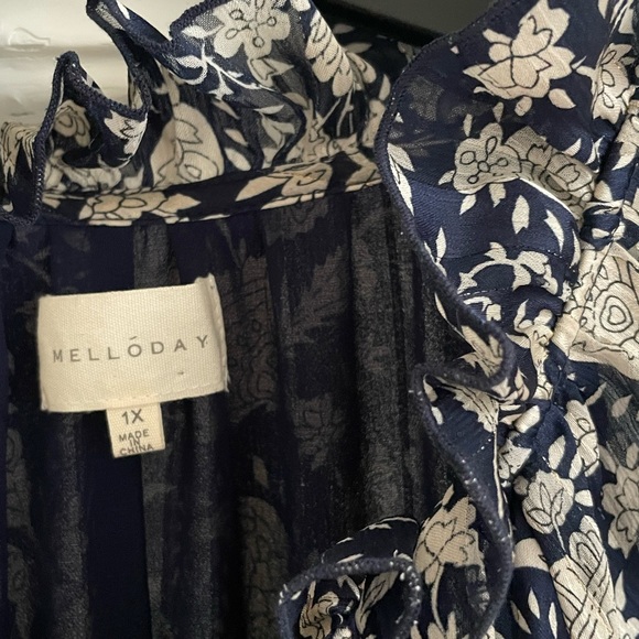 Melloday Women's Size 1X Paisley Lurex Tunic Dress NWOT - Picture 3 of 9